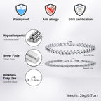 Rope Cuban Chain Bracelet 2pcs — Two-Tone