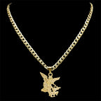SAINT MICHAEL PROTECT US Archangel Stainless Steel Pendant Necklace for Women Men Gold Color Necklace Choker Jewelry