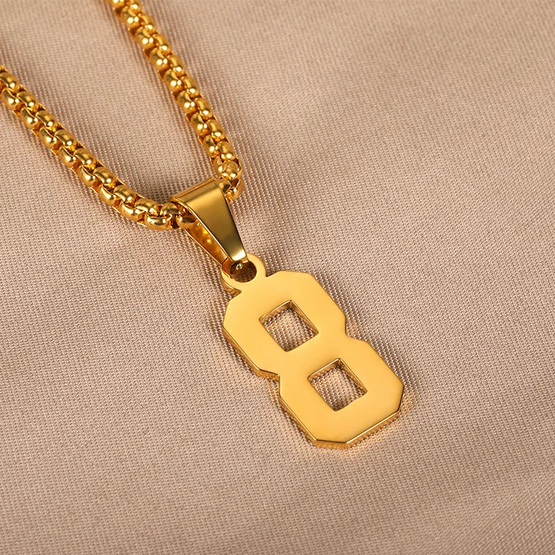 Custom Basketball Baseball Numeral Necklaces For Men Women Personalized Stainless Steel Jewelry Sportsmanship Gift For Boyfriend