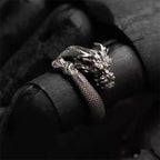 Trendy 925 Silver Ring Open Men Jewelry Vintage Carving Dragon Ring Male Index Finger Accessories