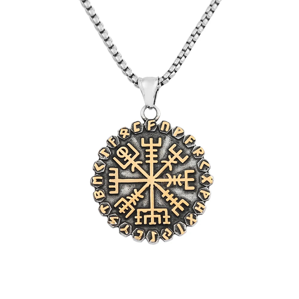 Norse Compass Pendant Necklace — Stainless Steel