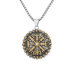 Norse Compass Pendant Necklace — Stainless Steel