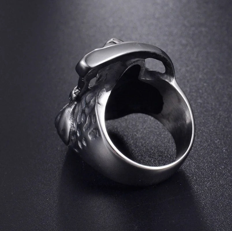 New Personalized Vintage Alloy Ring, Reaper Sickle, Dominant Skull Head Male Ring