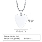 Guitar Pick Pendant Necklace — Stainless Steel