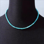 Miss JQ Turquoise Beaded Necklace: Bohemian Style, Suitable for Parties and Holidays, Natural Stone, No Plating, Stone