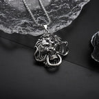 Vintage Terror Lion Head Pendant — Stainless Steel