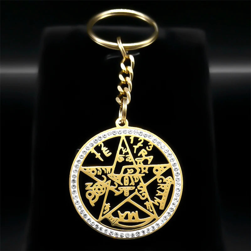 Star Key Gold Ring Witchcraft Jewish Tetragrammaton