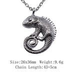 Cold Blooded Reptile Lizard Gecko Chameleon Pendant Necklace For Women Men
