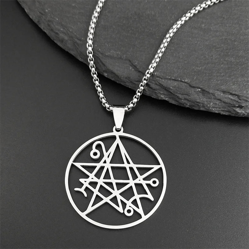 Necronomicon Satan Pendant Necklace — Stainless Steel