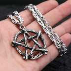 Gothic Steel Pendant Vintage Pentagram Punk
