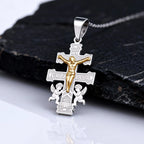Orthodox Cross Pendant Necklace — Stainless Steel