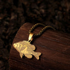 Kinitial Fish Pendant Necklace Women Girls Stainless Steel Chain Choker Trendy Sea Animal Sunfish Jewelry Birthday Gift
