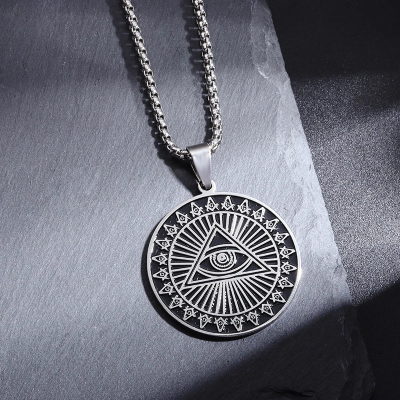 Shining Iced Out Ancient Egyptian God Eye of Horus Cross Pendant Necklace for Men and Women Hip Hop Trendy Amulet