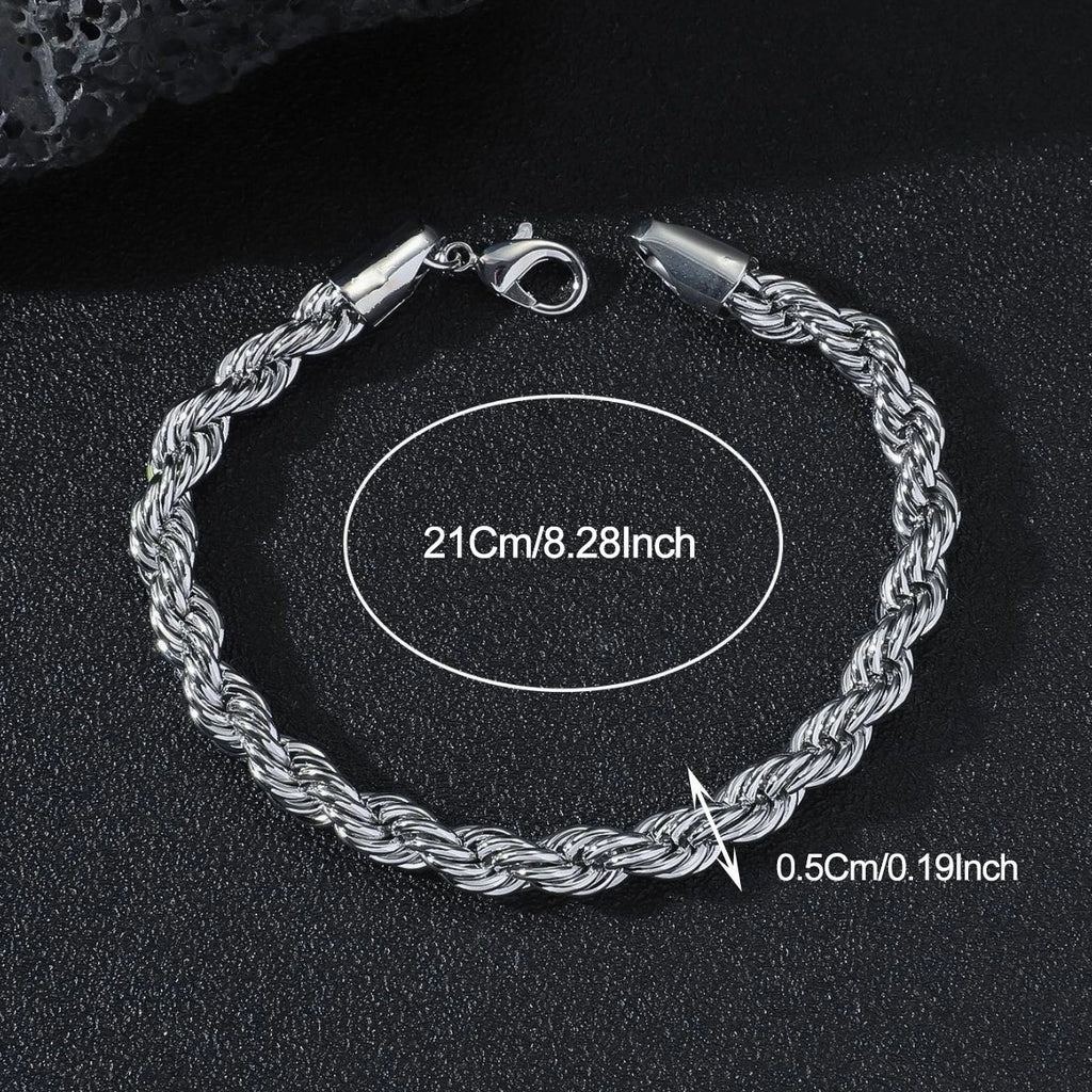 Heavy Duty Rope Chain Bracelet — Stainless Steel