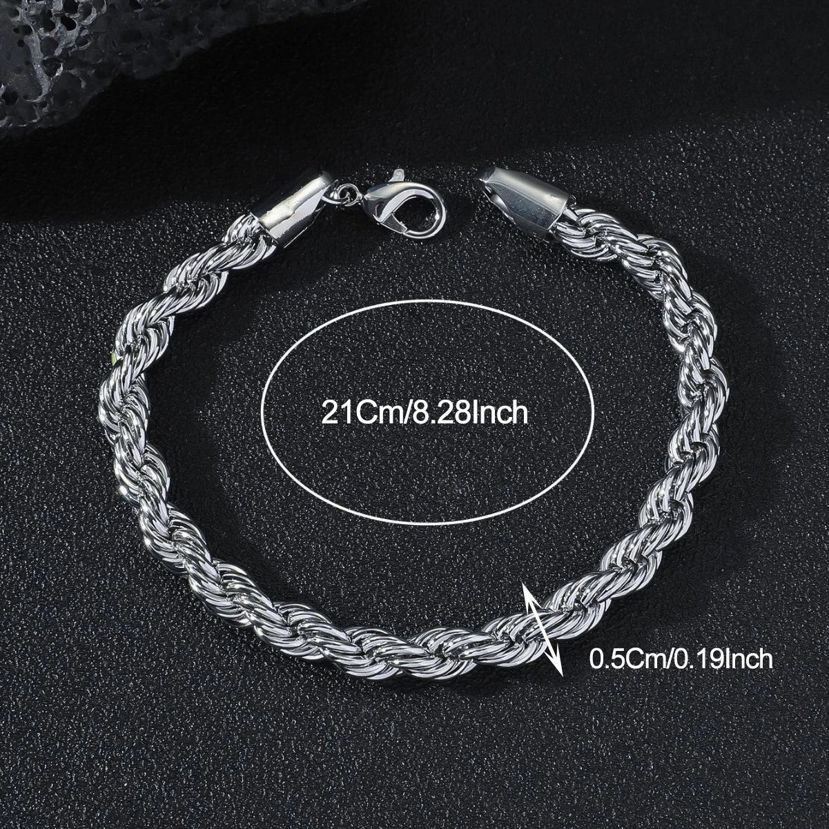 Heavy Duty Rope Chain Bracelet — Stainless Steel