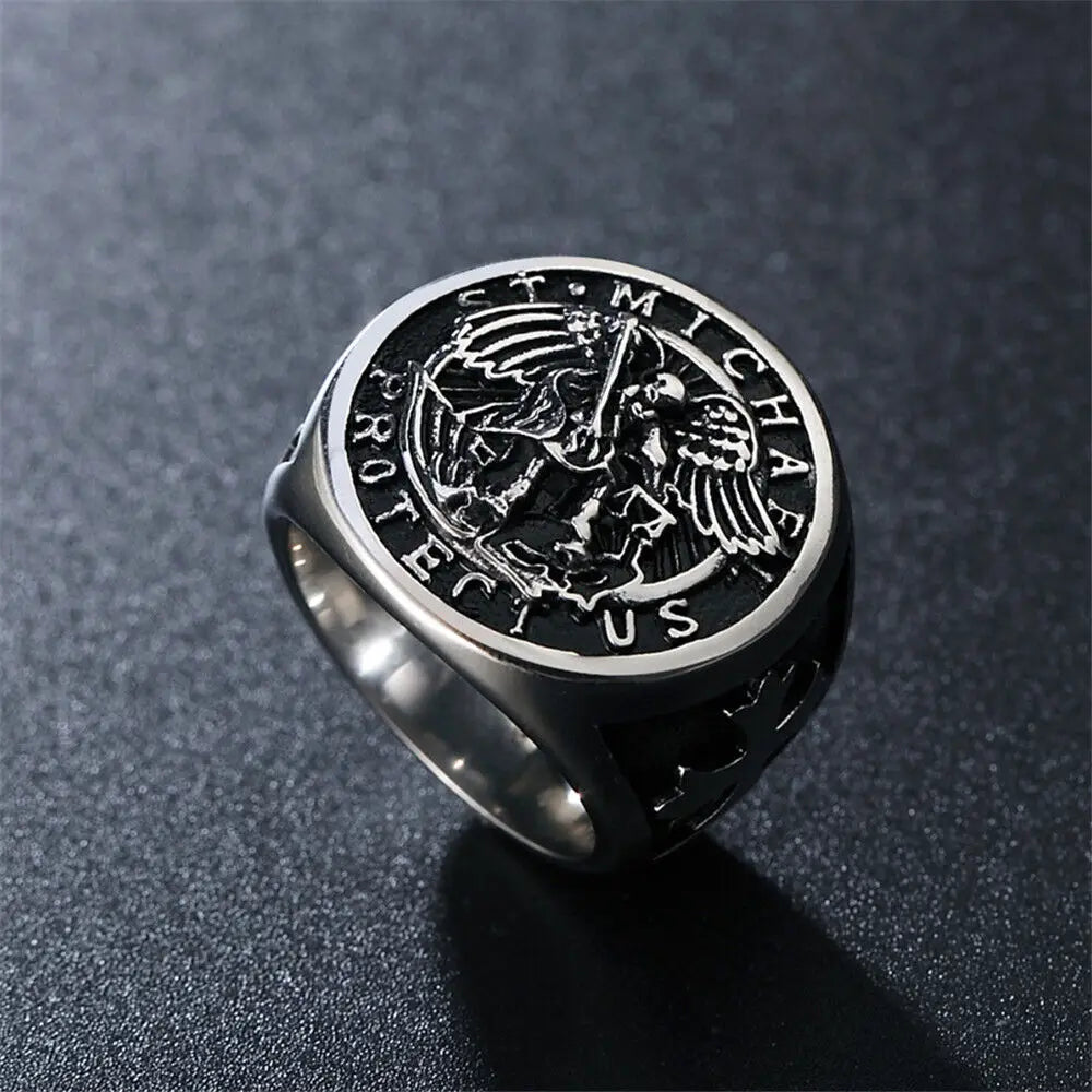 Saint Michael Archangel Ring — Stainless Steel