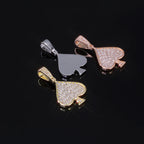 925 Silver VVS Moissanite Ace Spade Pendant