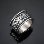 Norse Wolf Ring — Stainless Steel Knot Detail