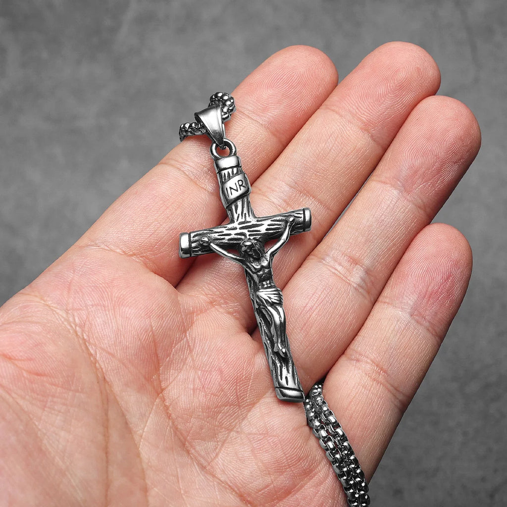 INRI Jesus Cross Pendant — Stainless Steel