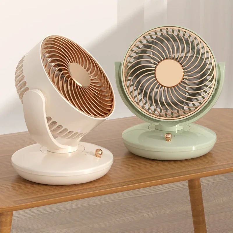 Desktop Rechargeable Fan Small Portable Air Conditioning Appliances Auto Rotation Ventilador 3-speed Wind Silent for