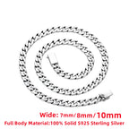 100% Solid S925 Sterling Silver Necklace For Men Women 925 Silver Chains Original Certified Punk Couple Jewelry Gift