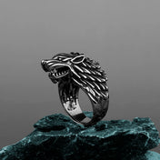 Viking Domineering Wolf Head Ring Men's Fashion Personality Creative Temperament Stainless Steel Ring Jewelry Gift