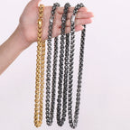 12MM Width Men's Stainless Steel Skull Head Link Chain Necklace Punk Rock On Neck Skeleton Jewelry Gothic Style