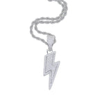 Iced Out Lightning Bolt Ring Cubic Zirconia — Two-Tone