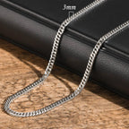 Vnox 3/5/7/9mm Thick Cuban Chain Necklaces for Men Women,Simple Miami Curb Links Collar,Waterproof Stainless Steel Unisex Chain