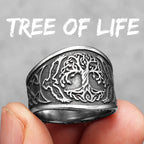 Viking Tree of Life Vegvisir Ring — Stainless Steel