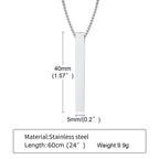 Pillar Bar Pendant Necklace — Stainless