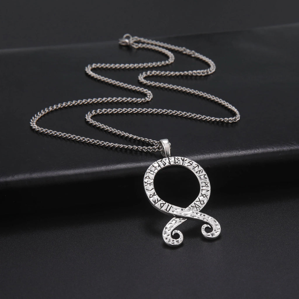 LIKGREAT Nordic Octopus Squid Pendant Viking Runes Troll Cross Necklace Swedish Folklore Protection Amulet Jewelry