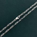 45-60cm 925 Sterling Silver 3mm Wide Paper Clip Necklace for Boys Girls Women Fine Jewelry Wedding Party