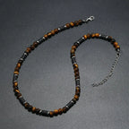 Bohemian Natural Stone Beaded Necklace, Minimalist Design