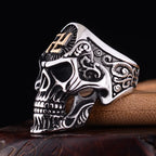 Mf Ghost Punk Doom Swastika Symbol Skull Misika Ring Size 14 Stainless Skeleton Big Rings For Men Svastika Head Of State