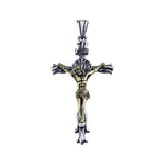 New Vintage Jesus Cross Pendant Necklace For Men Stainless Steel Punk Cross Religious Necklaces Fashion Amulet Jewelry