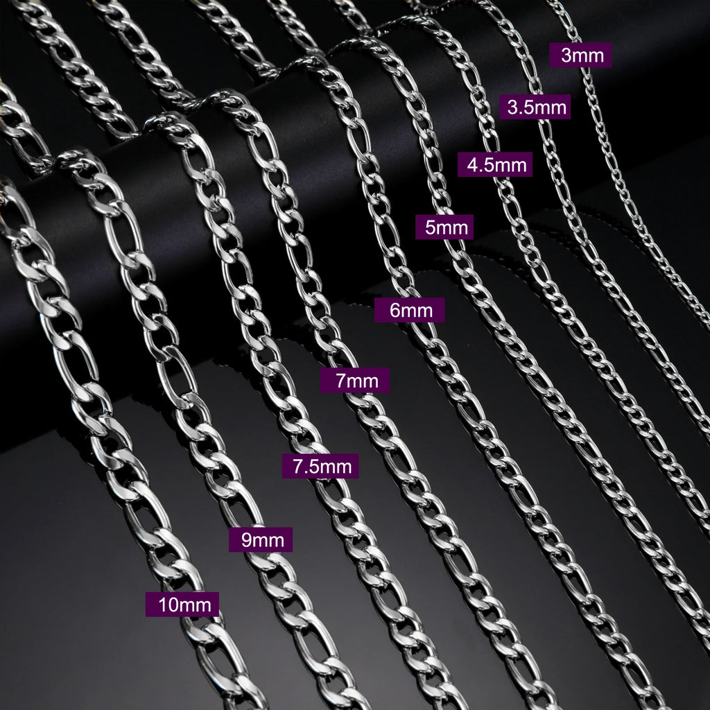 Skyrim Figaro Chain Necklace for Men Women Stainless Steel Gold Color Basic Punk Long Thick Link Chains Jewelry Gift Wholesale