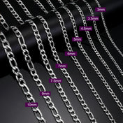 Figaro Chain Necklace Gold-Tone Basic Long Thick