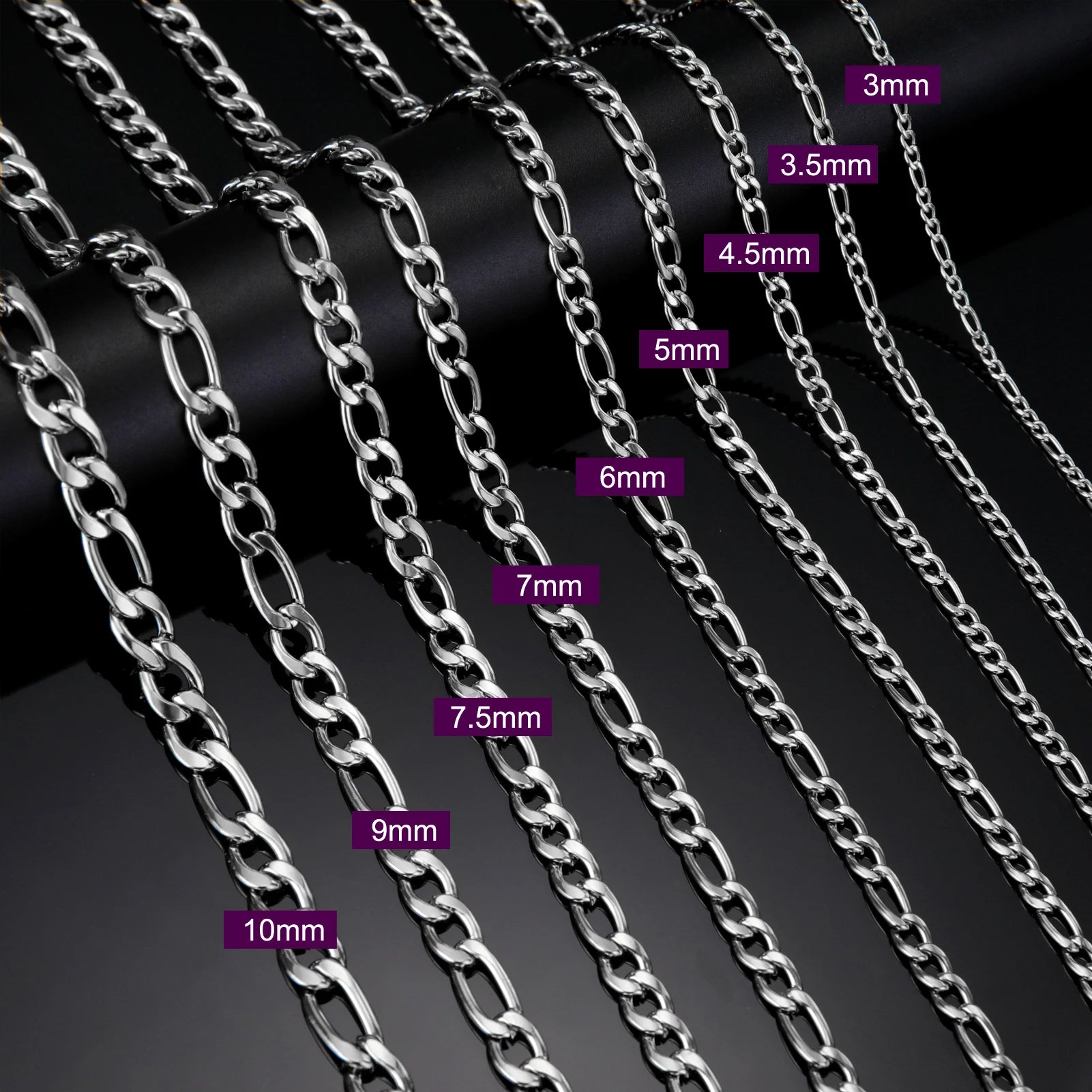 Skyrim Figaro Chain Necklace for Men Women Stainless Steel Gold Color Basic Punk Long Thick Link Chains Jewelry Gift Wholesale