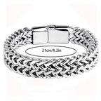 Stainless Steel Braided Double Row Front and Rear Fish Scale Alloy Magnetic Buckle Bracelet with Keel Jewelry Gifts Wholesale