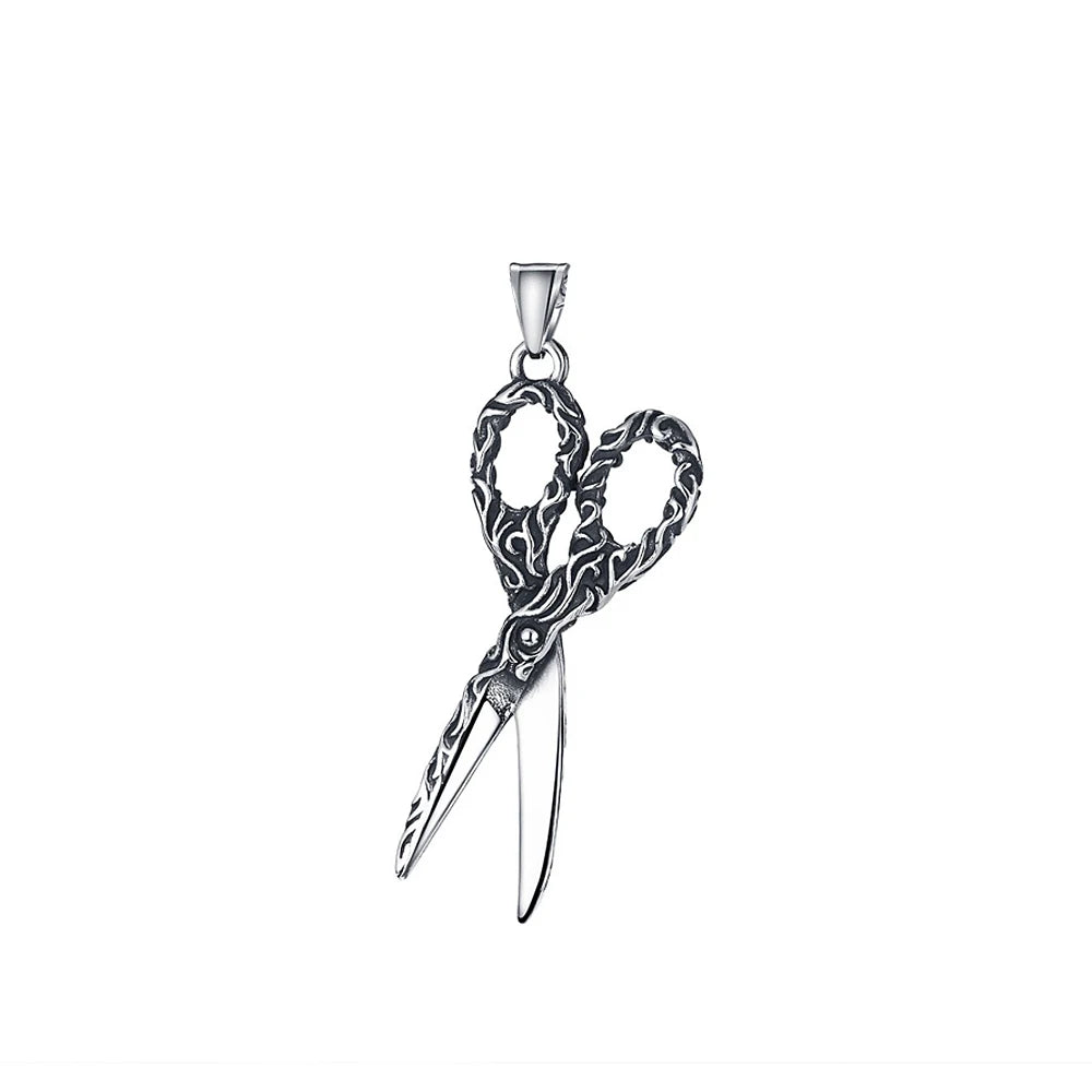 Scissors Pendant Necklace — Stainless Steel