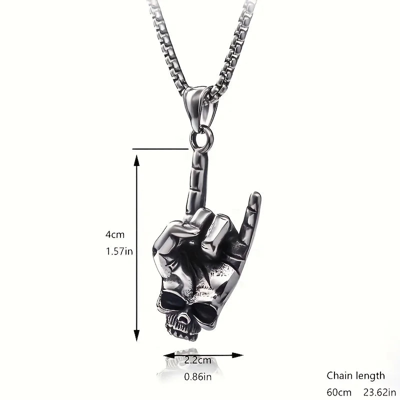 Skull Pendant Necklace — Gothic Statement