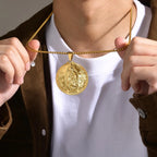 Vnox Gold Color Virgin Mary Pendant Necklaces for Men Women,Stainless Steel Metal Mother Mary Collar Religious Gifts