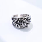 Viking Anchor Open Ring, Silver-Tone — Copper Alloy