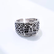 Viking Anchor Open Ring, Silver-Tone — Copper Alloy