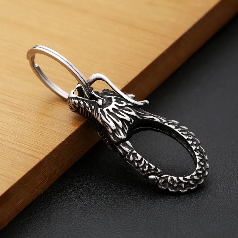 Dragon Head Keychain — 316L Stainless Steel