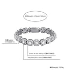 TOPGRILLZ 10mm Iced Out Full 5A Cubic Zirconia Square Charm Bracelet Bling CZ Tennis Chain With Box Clasp For Men Women Jewelry