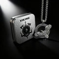 Odin Steel Pendant Viking Raven Norse Huginn