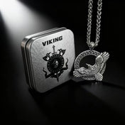 Odin Steel Pendant Viking Raven Norse Huginn