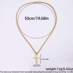 Collier Homme Spiritual Necklace - Male Minimalism Stainless Steel Jesus Cross Collar for Men Collar Hombre Jewelry Crosses